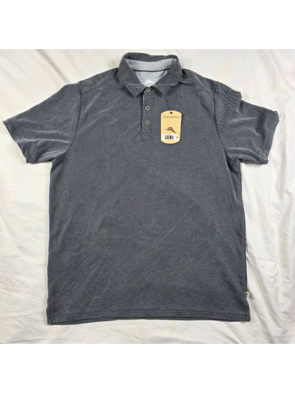 Tommy Bahama Shoreline Surf Mens Polo Shirt Medium Gray Short Sleeve Casual